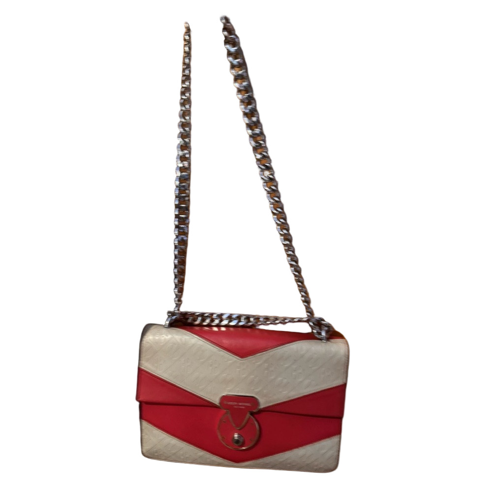 Henri Bendel Embossed Leather Warren Street Chevron Shoulder/Crossbody Bag RARE